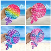 Lollipop Push Bubble Sensory Rainbow Fidget Toy Silicone Squeeze Anxiety Stress Reliever Adult Kids Toysa27a48480Y