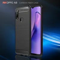 Business Case for Oppo Realme 6i XT X2 5I 5 PRO Q X K3 C2 Carbonfiber Borstat TPU Telefon Bakväska Skydd för Oppo Reno Z A8 A31 A1K