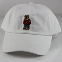 새로운 모자 도착 야외 레저 만화 곰 새로운 폴로 블랙 야구 모자 하키 Gorras 레트로 패션 골프 바이저 뼈 캐스쿼트 아빠 모자