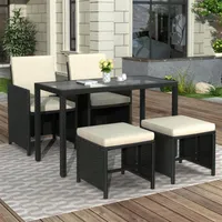 TOPMAX 5-Piece Rattan Outdoor Patio Furniture Set US stock a48