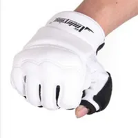 1 Pair Half Finger Boxing Gloves PU Leather MMA Fighting Kick Karate Muay Thai Training Workout Kids Men 220222