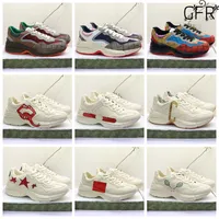 Casual shoes Designer Rhyton sneaker Men Women shoe Strawberry wave mouth Tiger Web print Vintage Trainer man woman variety of styles with box