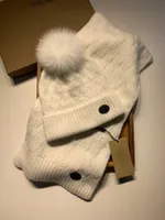 CALDO Scarves + Cappellini Set, a buon mercato cappelli di lana di lavoro a maglia della sciarpa, nuovo disegno cappelli invernali maglia, caldo berretto di lana set sciarpa con il bulbo pilifero volpe