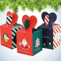 クリスマスデコレーション5pcsギフトボックスペーパーキャンディーホームナタドナタールノエル年xmas1のためのメリー