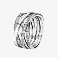 스파클링 정통 925 스털링 실버 결혼 반지 여성 CZ 다이아몬드 보석 상자 선 반지를 번쩍