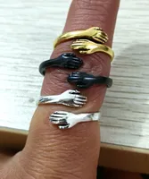 30 amor abraço anel de charme para mulheres meninas vintage senhoras anel de dedo retro jóias 2022 ouro prata preta por atacado mix