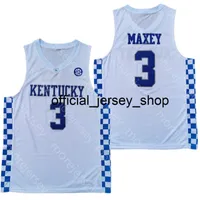 New Kentucky Wildcats College 2020 Basketball Jersey NCAA 3 Maxey White Blue All Stitched and Embroidery Men Youth Size