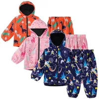 Keaiyouhuo Spor Suits Çocuk Giyim Setleri Erkek Yağmurluk Uzun Kollu Çocuk Giyim Kız Suits Su Geçirmez Kostüm 2 ila 5 Y 220118 Suits