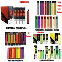 Puff Bar Plus XXL Flex Max Disposable Pod E-cigarette Device 800 1600 2000 2800 Puffs Prefilled Cartridge Vape Pen VS Bang Edge Pr5035