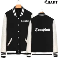 Комптон готический шрифт хип-хоп рэп пара одежда мужчина мальчики полная Zip осень зима бейсбольные куртки Ziiart 201218