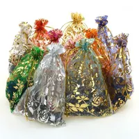 Presentförpackning 100st 13x18 cm Smycken Förpackning Transparent Gaze Bag Organza Väskor för bröllopshuspåsar Bag1
