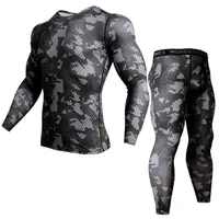 Термическое нижнее белье Rash Guard Kit Kit MMA сжатие одежды Одежда леггинсы мужчины Согласовое культуризм Футболка Caseflage Cousssuit Мужчины 220225