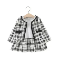 Baby Girls Coat Odzieży Outfits Sukienki Zestaw do pierwszej Xmas Dress Sukienka + Kurtka Top 1 rok Odzież Chrorning Moda Suit 220217
