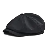 Sboy Hats Botvela Capメンズツイルコットン8パネルハット帽子のパン屋少年キャップレトロビッグラージオスボナブラックベレー003