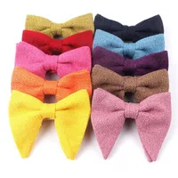 Мужская бархатная винтажная галстука для мужчин для мужчин Женщины Tuxedo Сплошной цвет Большой Баунтик Бантик для взрослых Мужские Bowties Cravats Желтый Tie1