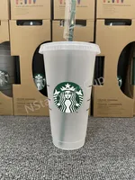 Deusa da sereia Starbucks 24oz/710ml canecas plásticas Tumbler reutilizável bebida clara para baixo Pilar de pilar de pilar da palha de palha 4437