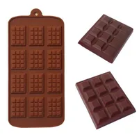 Silikon Kalıp 12 Düz Çikolata Kalıp Fondan Kalıpları DIY Şeker Bar Kalıp Kek Dekorasyon Araçları Mutfak Pişirme Aksesuarları 414 N2