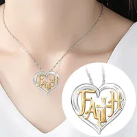 Mode Schmuck Jesus-Kreuz-Liebes-Herz-Form-Anhänger Strass Halskette Frauen Mädchen Weihnachtsgeschenke