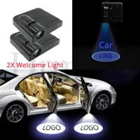 Yeni 2 adet Kablosuz LED Araba Kapı Işık Hoşgeldiniz Lazer Projektör Logosu Ghost Gölge Işık Mazda Renault Peugeot Seat Skoda Volvo Opel Fiat