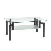 Rettangolo Black Glass Black Tavolino da caffè per soggiorno Mobili moderni Tavolini A54