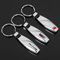 1PC Metal Car Keychain with Leather belt Auto Keyring For M amg sline Auto Styling key ring Accessories