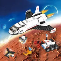 블록 도시 공간 셔틀 빌딩 블록 NASA 화성 로버 및 우주 비행사 미성분 우주선 어린이를위한 우주선 벽돌 장난감 선물