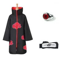 Anime Uchiha Itachi Cosplay Costume Trench Akatsuki Cloak Robe Ninja Coat Set Ring Headband Halloween11
