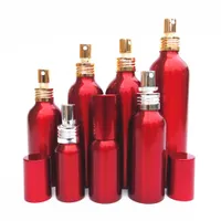 10PCS 30-300ml 알루미늄 빈 스프레이 병 뚜껑 미세 미스트 리필 화장품 스프레이 병 샘플 서브 패키지 빨간색