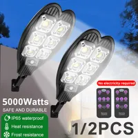 5000W Indoor Outdoor LED Solar Light Powerful Solar Lamp 3 Modes Waterproof 160COB Garden Light Street Lights With Motion Sensor
