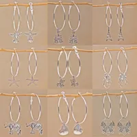 Hoop & Huggie RLOPAY Fashion Round Plated Earrings For Women Animal Star Luxury Jewelry Wedding Anniversary Gift Acessories1