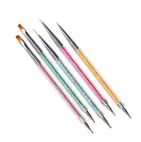 Product 2-Ways Nail Art Design Acrylic Brush Pen Drawing Painting Dotting UV Gel Salon DIY Tools 1set=5pcs