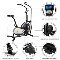 Exercise Fan Bike Indoor Cycling Bikes With Air Resistance System-Belt And Chain Drive Home Gym USA Stock a30