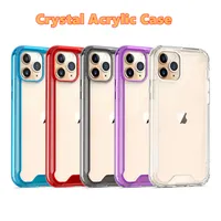 Ny iPhone 12 12Pro Acrylic Crystal Hard Back Case till iPhone 12Pro 11 7 8 x Stötskyddad täckning för Samsung Moto Gratis Retail Bag