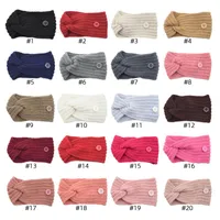 36 Styles Knopf Strickstirnband Winter Warmer Haarband für Frauen Kreuz Kabel Strick Headwrap Stretch-Ohr-Stirnband-Geschenk