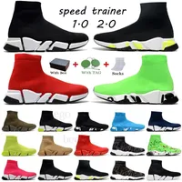 [mit Box] Designer Sock Stiefel Geschwindigkeit 1.0 2.0 Trainer Casual Luxus Frauen Männer für Paris Läufer Sneaker Runner Sneakers Socken Walking Platform Schuh Klare Sohle-Trainer # 65