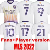 Orlando City SC Fussball Jerseys Tops 2022 2023 Jansson Pato Kara Pereyra F.Torres Perea Erwachsene Männer Fußballshirts MLS 22 23 Home Away Fans + Spielerversion Uniform