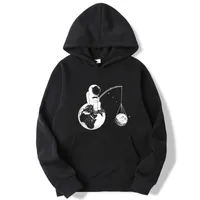 남성용 후드 스웨터 패션 브랜드 우주 비행사 재미있는 디자인 인쇄 혼합 코튼 봄 가을 남성 캐주얼 힙합 까마귀