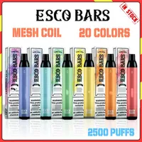 Esco Bars Disposable E Cigaretter 2500 Puffar Mesh Coil Vape Pen 1000mAh Batteri Pod Enhet 6 ml Förfyllda Pods Vaporizers Cake Escobar