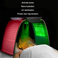 Acqua Jet Spray 7 colori Light LED Photon Therapy Mask PDT Facciale Rejuvenation Acne Removal Anti Anti Aging Spa Salon Uso Skin Beauty Machine