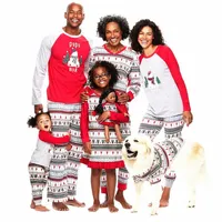 Familia Navidad Pijamas Año Nuevo Familia Trajes Combinados Madre Padre Niños Ropa de bebé Conjuntos Sueltos de Navidad Muñeco de nieve Impreso Pijamas Sleepwear WY928