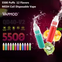 Vapmod QD40-V2 5500 Puffs Vaporizador de malla vaporizante vaporizador de malla de vapo 15 ml Preparado Dispositivo POD con flujo de aire Función ajustable Cigarrillos electrónicos 12 sabores