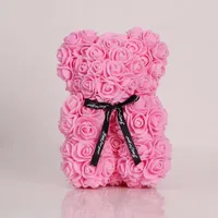 Nieuwe Valentijnsdag Gift PE 25cm Rose Bear Toys Christmas Decoraties gevuld vol met liefde romantische teddyberen pop schattige vriendin kinderen aanwezig