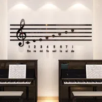 피아노 노트 벽 스티커 음악 교실 DIY 아트 벽 장식 교육 과정 배경 홈 미러 아크릴 3D 스티커 1