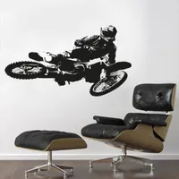 Motocross حيلة الحيل الجدار ملصق دراجة نارية للمنزل والمرآب المرآب الديكور القابل للإزالة A0025311