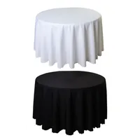10 stks polyester ronde witte tafellaken voor bruiloft hotel tafelkleed tafel cover overlay tapetes nappe mariage tafelkleed zwart T200707