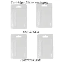 EUA Stock 0.8ml 1.0ml atomizador blisting empacotando pacote de cartucho de vídeo 1200pcs / caso 2-5 dias entrega vazio caixa de varejo de canetas descartáveis
