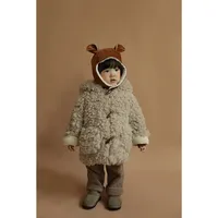 Bambini Capispalla in pile Polar New Girl Wool Hooded Alla moda Fash Bithly Winter Coat LJ201120