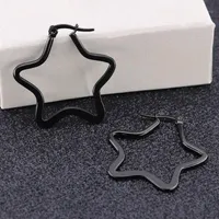 Hoop & Huggie Semitree 50mm Star Shape Titanium Steel Women Statement Earrings For Girls Punk Jewelry Nightclub Accessories1