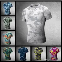 Kamuflaj Sıkı T-shirt Erkekler Spor Avcılık Giyim Sıkıştırma Ordu Taktik Savaş Gömlek Camo Sıkıştırma Fitness Erkekler Açık Sp