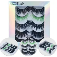 False Eyelashes 5pair Colored Black 3D Soft Mink Hair Handmade Wispy Fluffy Long Lashes Makeup Tools Faux